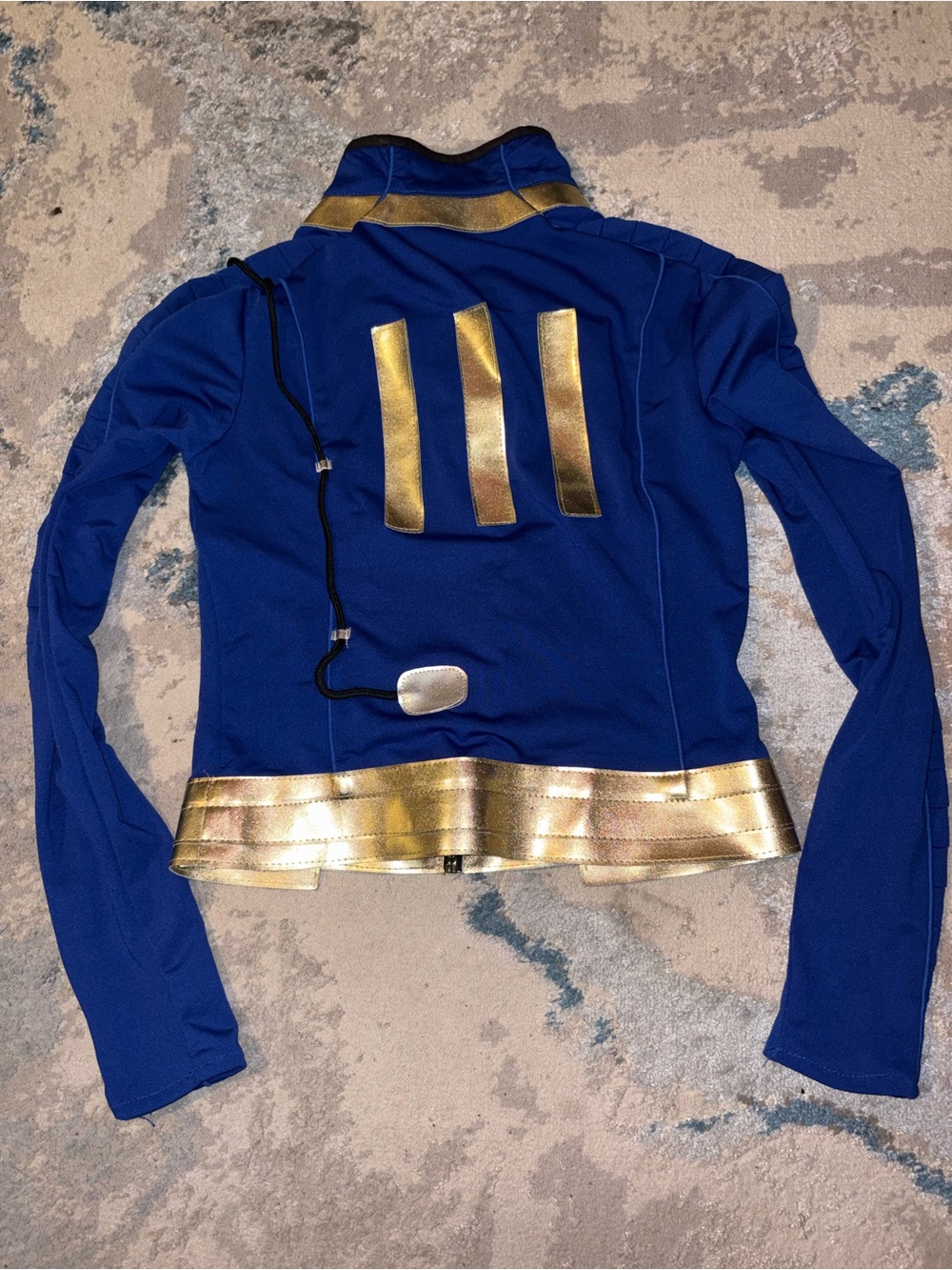 Fallout inspired Vault Dweller jacket Miccostumes Blue Gold Small Costume - Picture 4 of 4